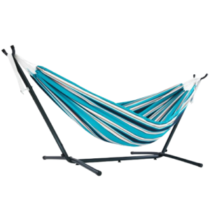 Steel Stand with Double Cotton Hammock with crown